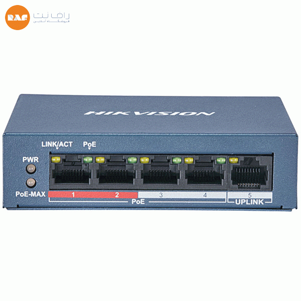 سوییچ شبکه 4 پورت هایک ویژن مدل DS-3E0105P-E/M