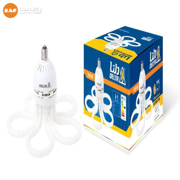 لامپ کم مصرف 105 وات دلتا مدل گل پایه E27